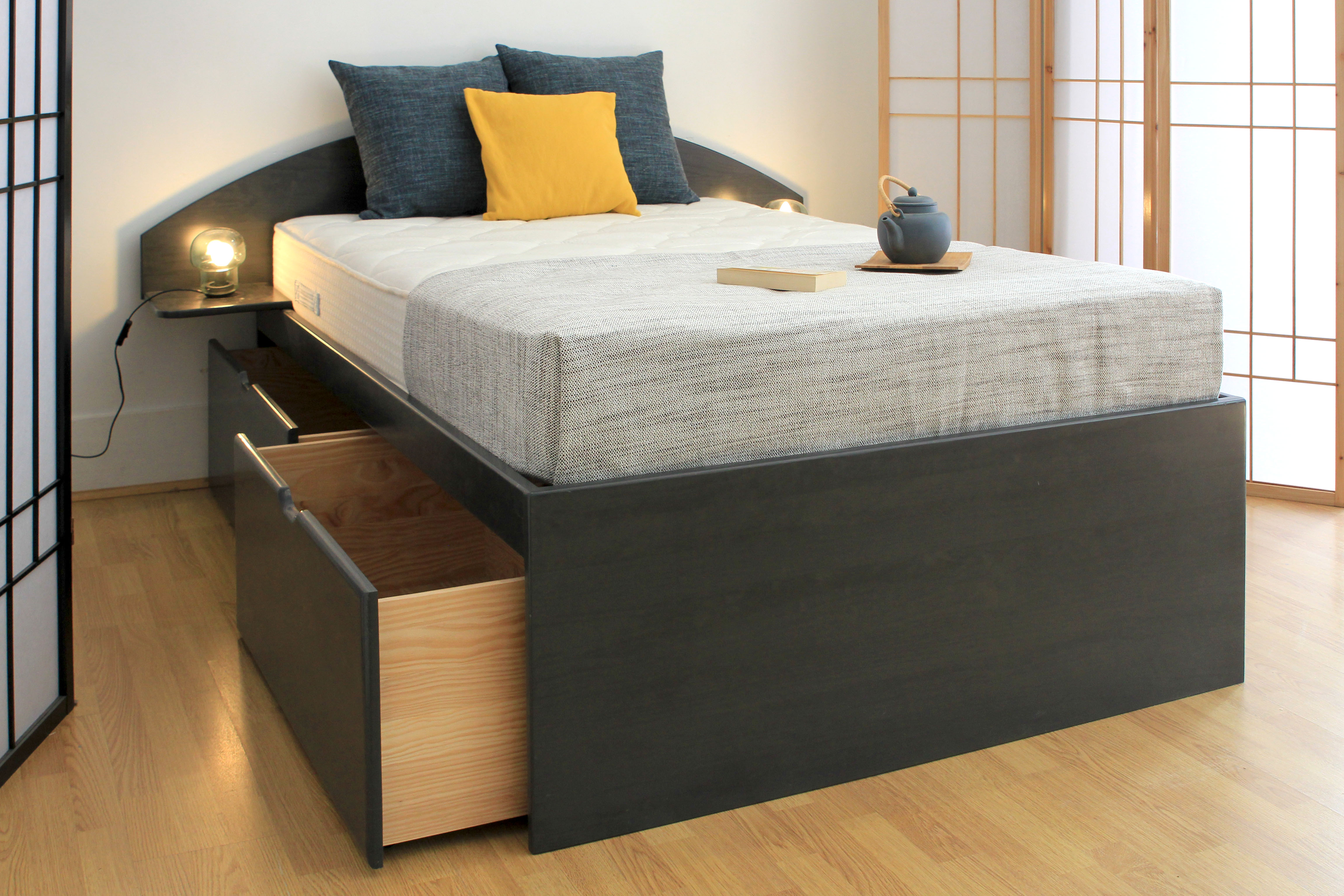 lit tiroir en bois 140x190
