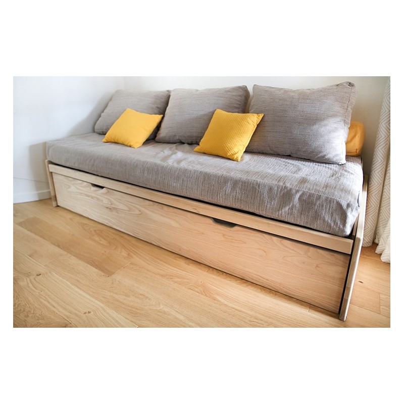 Lit gigogne banquette 90x190 TYKO : Un lit en bois écologique